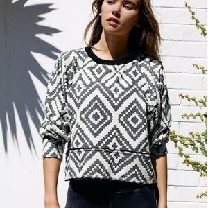Free People FP Movement jacquard geometric patterned sweatshirt athleisure, S